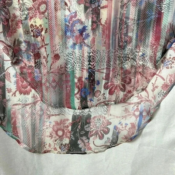 CREATION SM&MED colorful floral sheer gauze beach cover maxi dress.sleeveless - Picture 6 of 16